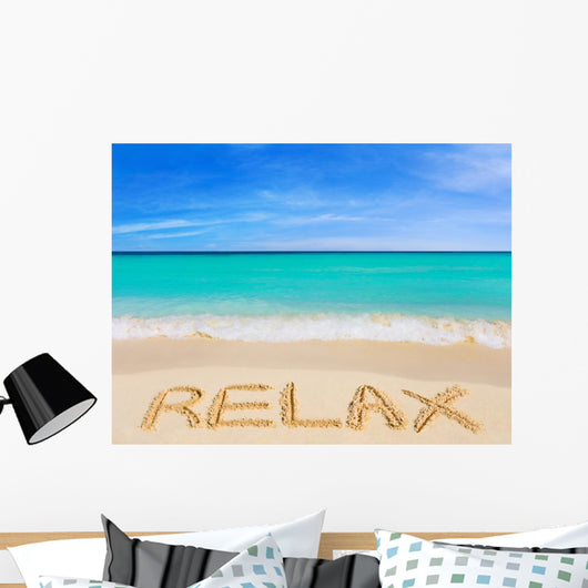 Word Relax Beach Wall Decal