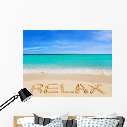 Word Relax Beach Wall Decal