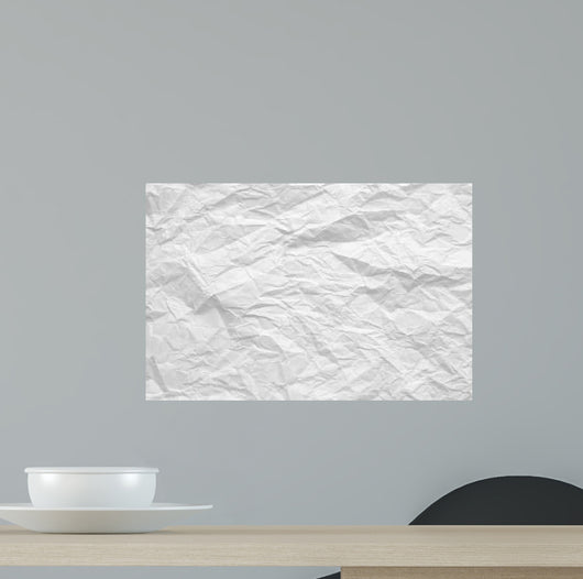 Crumple White Paper Wall Decal