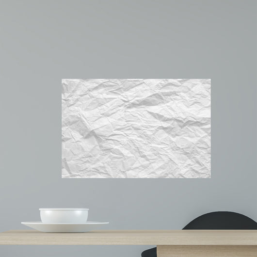 Crumple White Paper Wall Decal