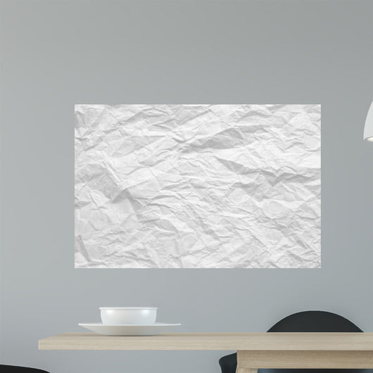 Crumple White Paper Wall Decal