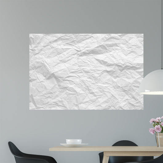 Crumple White Paper Wall Decal