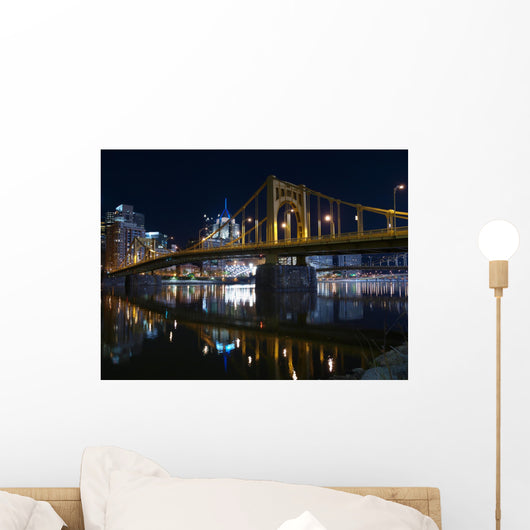 Pittsburgh Bridges Night Wall Decal