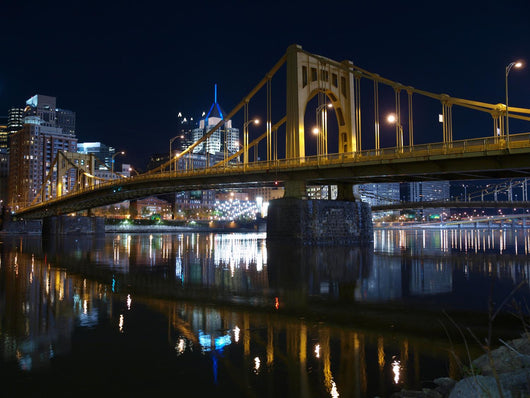 Pittsburgh Bridges Night Wall Decal