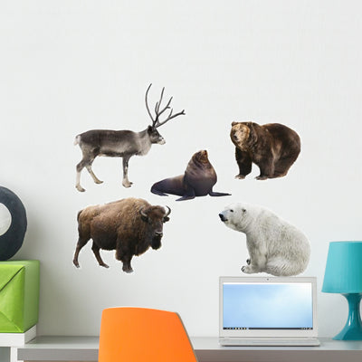 Russian Mammals Forest Animals Wall Decal shown on a wall