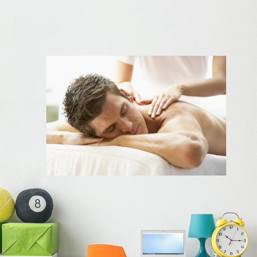 Young Man Enjoying Massage Wall Decal