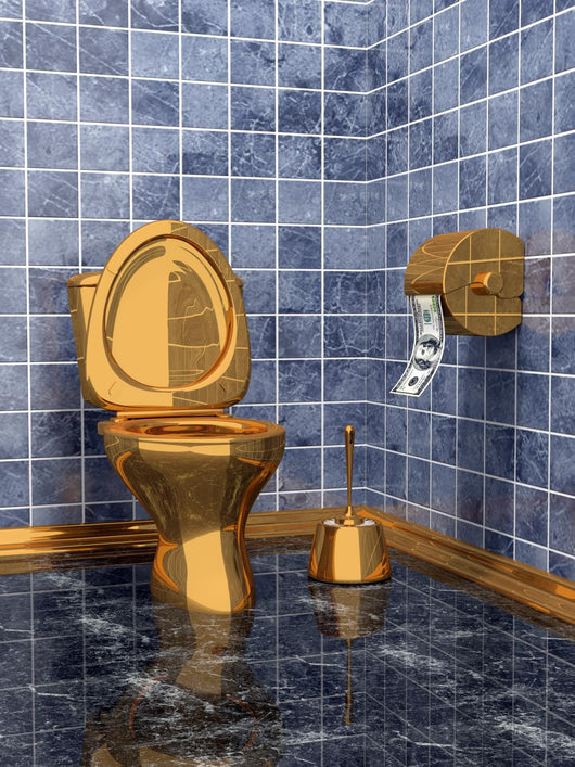 Costly Golden Toilet Wall Decal