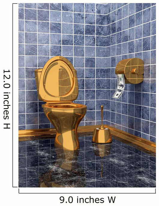 Costly Golden Toilet Wall Decal