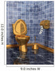 Costly Golden Toilet Wall Decal