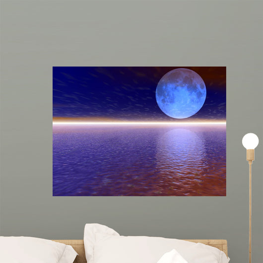 Purple 3D Moon Wall Decal