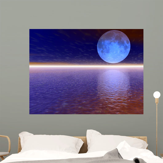 Purple 3D Moon Wall Decal