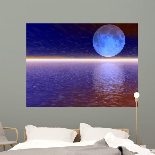 Purple 3D Moon Wall Decal