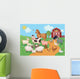 Illustration with Farm Animals Wall Decal