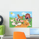 Illustration with Farm Animals Wall Decal
