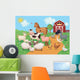 Illustration with Farm Animals Wall Decal
