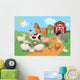 Illustration with Farm Animals Wall Decal