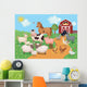 Illustration with Farm Animals Wall Decal