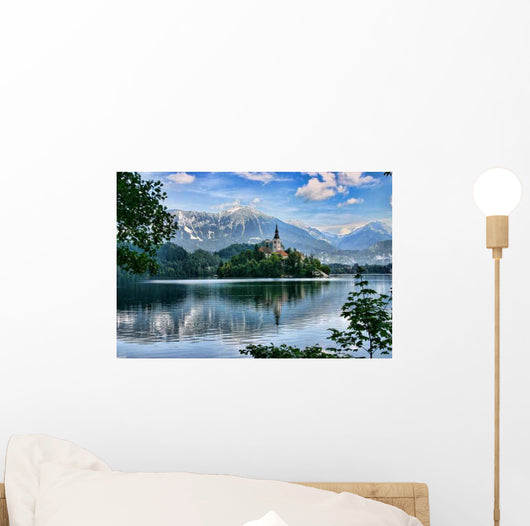 Lake Bled with Alps Wall Decal
