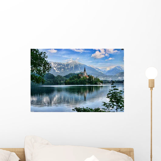 Lake Bled with Alps Wall Decal