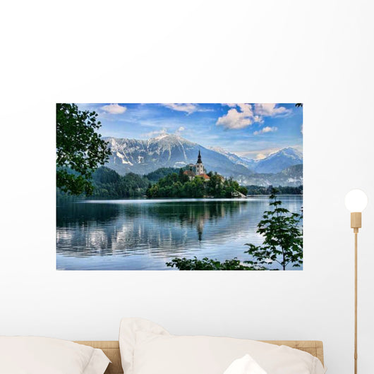 Lake Bled with Alps Wall Decal