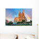 Sagrada Familia Barcelona Spain with Rainbow Wall Decal