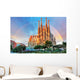 Sagrada Familia Barcelona Spain with Rainbow Wall Decal