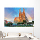Sagrada Familia Barcelona Spain with Rainbow Wall Decal