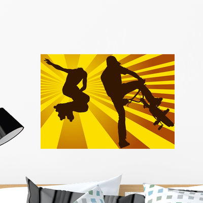 Extreme Sport Wall Decal shown on a wall