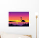 Beautiful Coastline with Flamingo Wall Decal