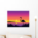 Beautiful Coastline with Flamingo Wall Decal