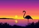 Beautiful Coastline with Flamingo Wall Decal