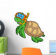Sea Turtle Snorkel Diver Wall Decal