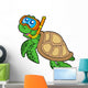 Sea Turtle Snorkel Diver Wall Decal