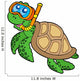 Sea Turtle Snorkel Diver Wall Decal