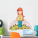 Woman Relaxing with Flowers Wall Decal