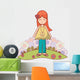 Woman Relaxing with Flowers Wall Decal