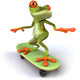 Frog Skateboard Wall Decal Design 1