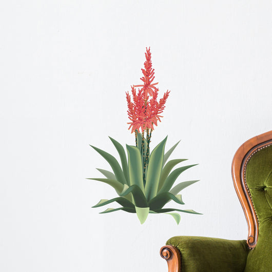 Aloe Vera Plant Flower Wall Decal