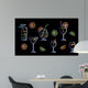 Neon Cocktails Vector Illustration Wall Decal