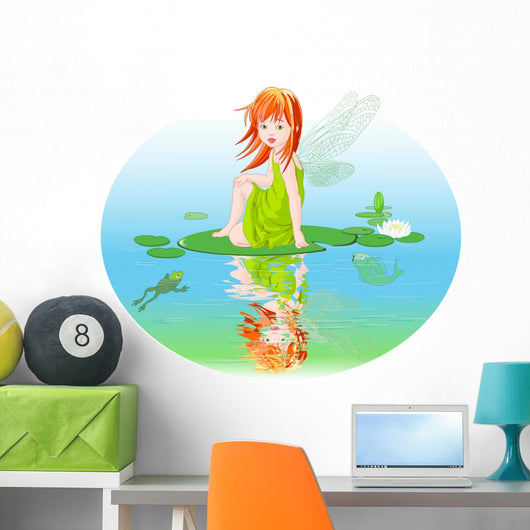 Waterlily Frog Pond Fairy Wall Decal