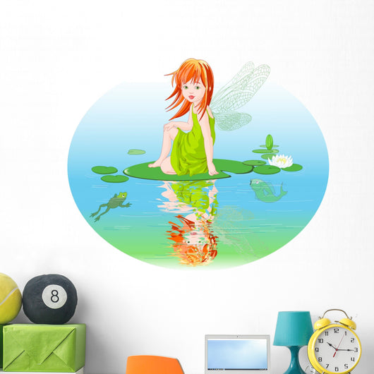 Waterlily Frog Pond Fairy Wall Decal