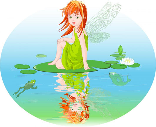 Waterlily Frog Pond Fairy Wall Decal