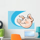 Smiling Pig Cartoon Vector Wall Decal