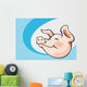 Smiling Pig Cartoon Vector Wall Decal
