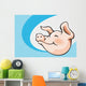Smiling Pig Cartoon Vector Wall Decal
