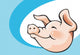 Smiling Pig Cartoon Vector Wall Decal
