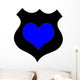 Police Badge with Heart Wall Decal