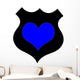 Police Badge with Heart Wall Decal