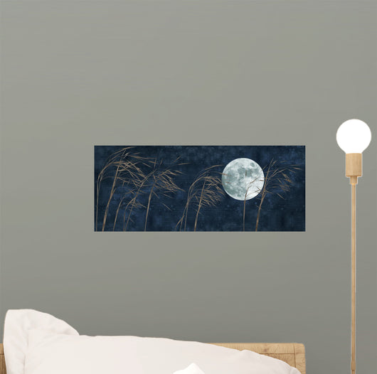 Moon and Grass Collage Wall Decal