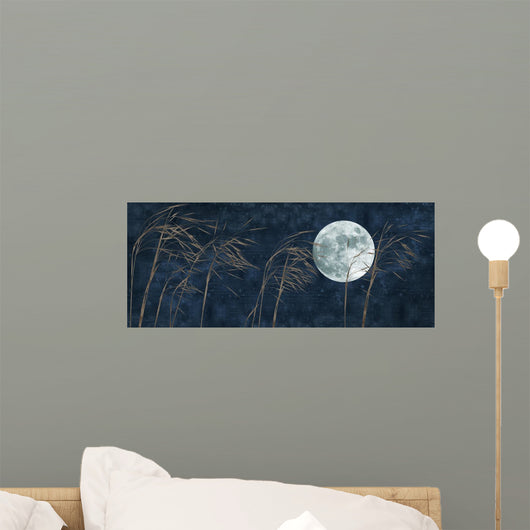 Moon and Grass Collage Wall Decal
